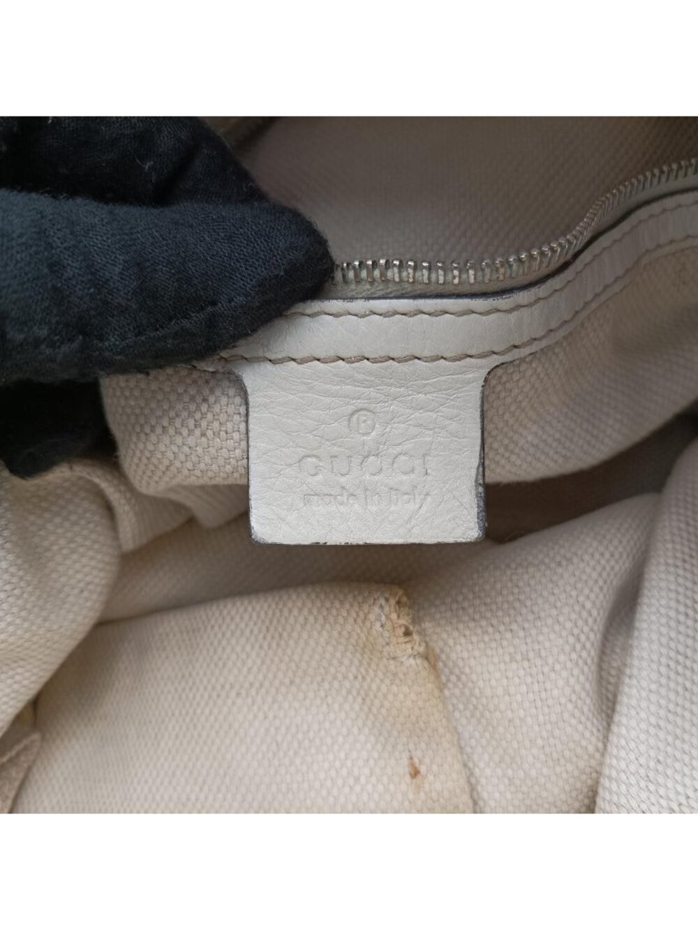 Gucci Bamboo Beige White Canvas Leather - Picture 10 of 16